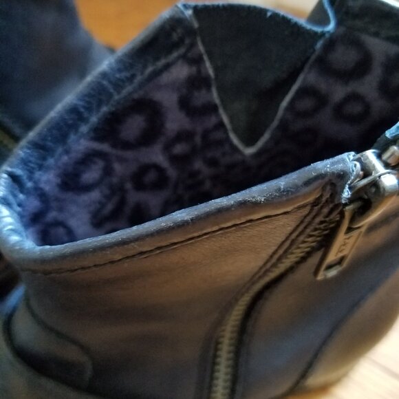 Born Raisa Black Leather Ankle Boots Size 6 - Picture 4 of 4